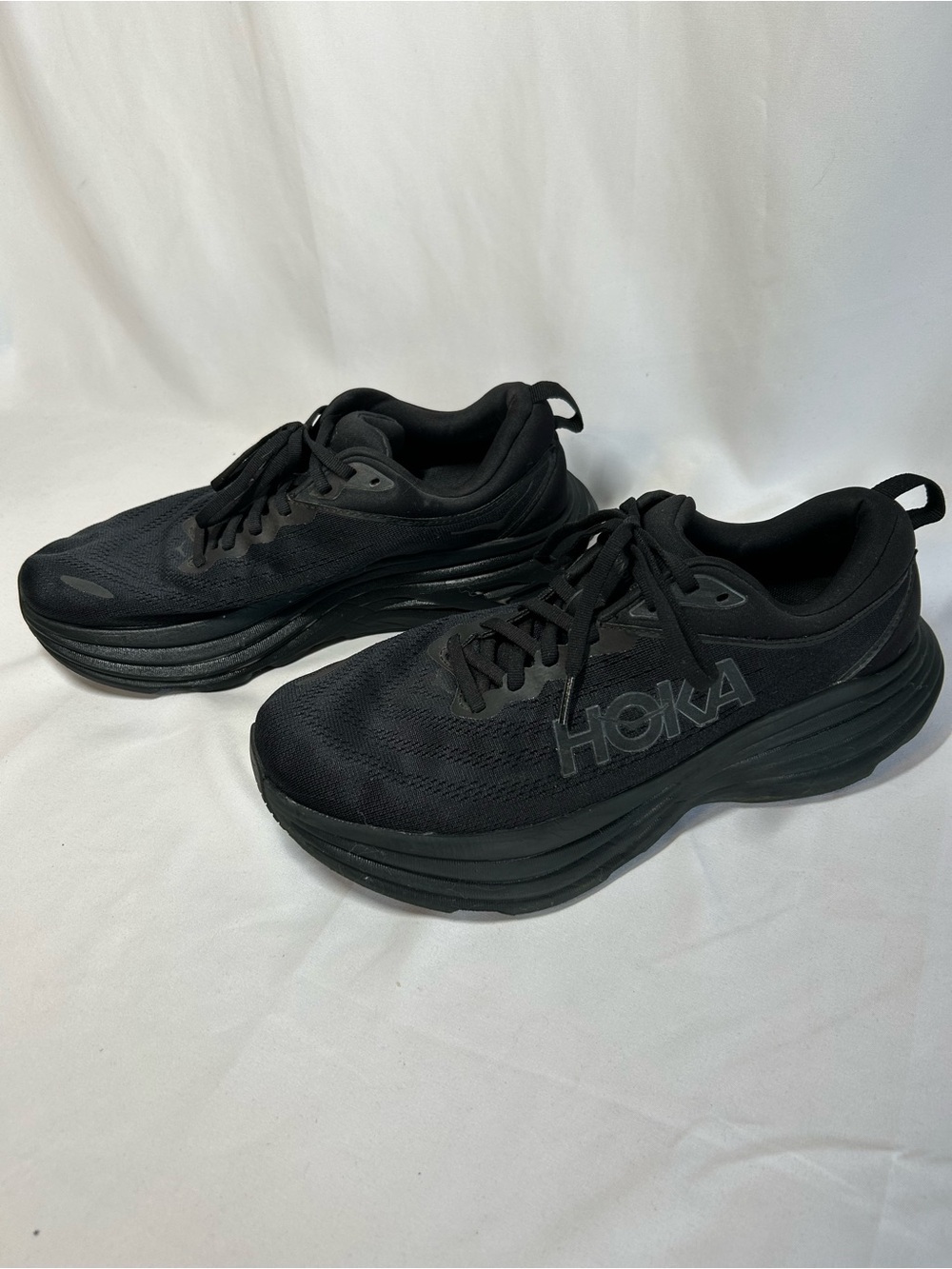 HOKA Bondi 8 Wide Women’s Size 10D Black Running Walking Shoes